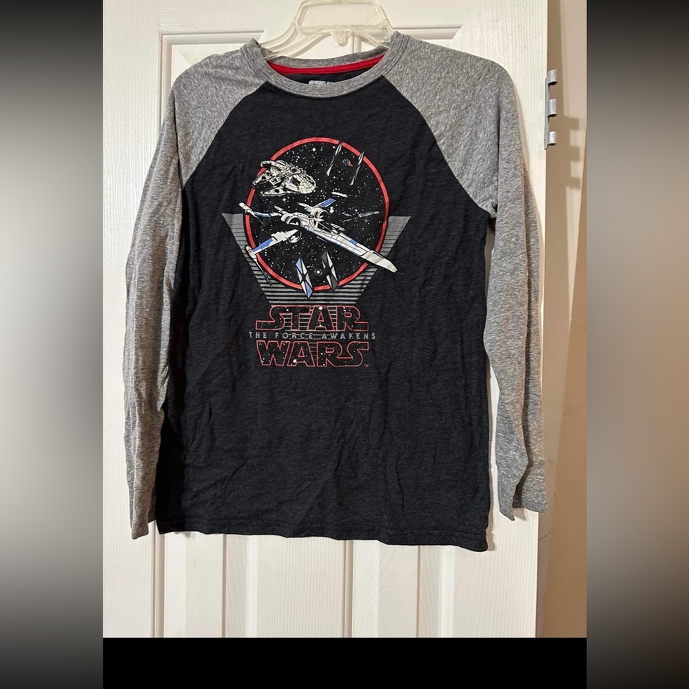 STAR WARS Youth Shirt Sz Youth XL 14 / 16 Long Sleeves MILLENNIUM FALCON